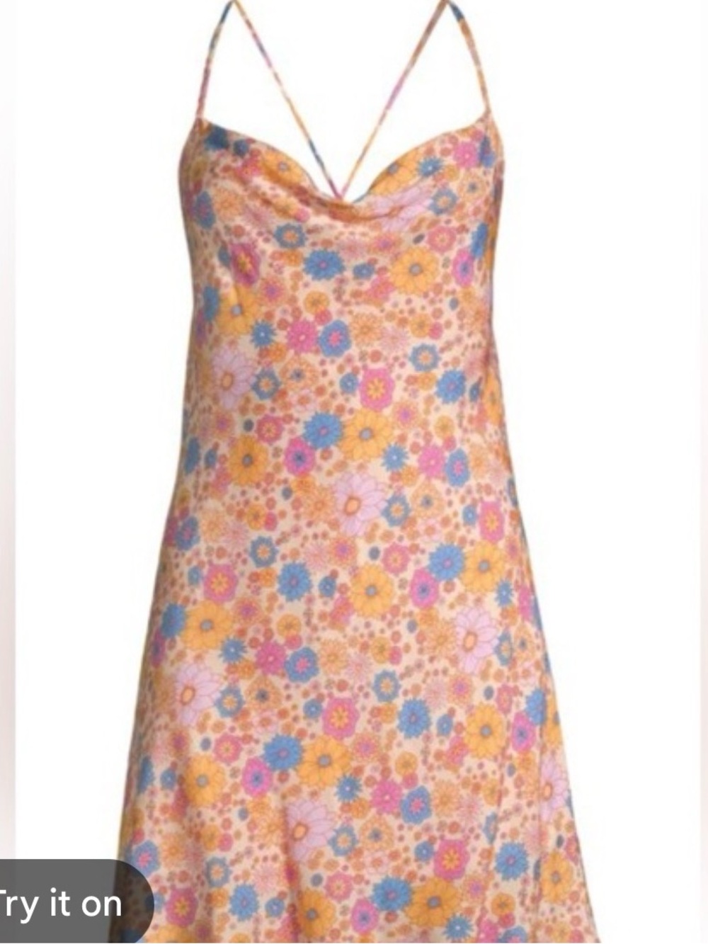 Women's Floral Slip Dress - Pink & orangw Floral